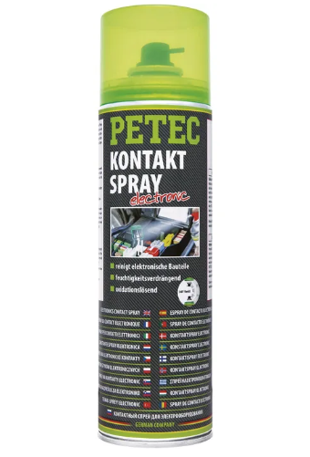 PETEC Kontaktspray 71150, Electronic, 360°-Ventil, Kontaktreiniger, oxidlösend, nicht leitend, 500ml
