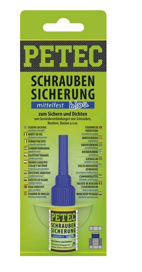 PETEC 91005 SCHRAUBENSICHERUNG MITTELFEST, blau