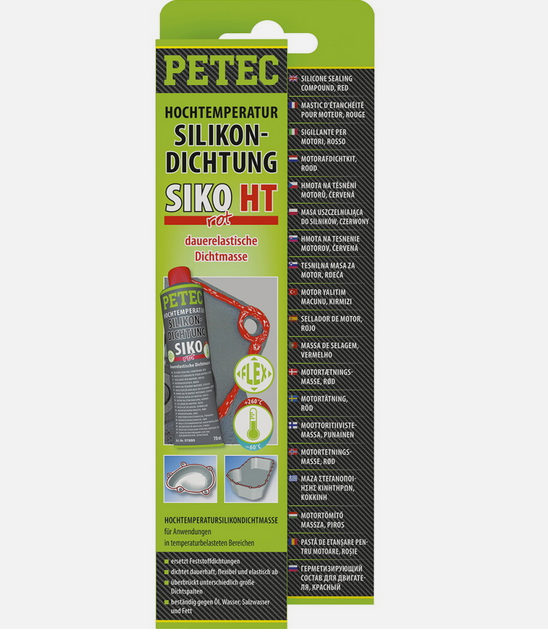 PETEC 97880  Petec 97880 Hochtemperatur-Silikondichtung SIKO rot - 70ml Tube
