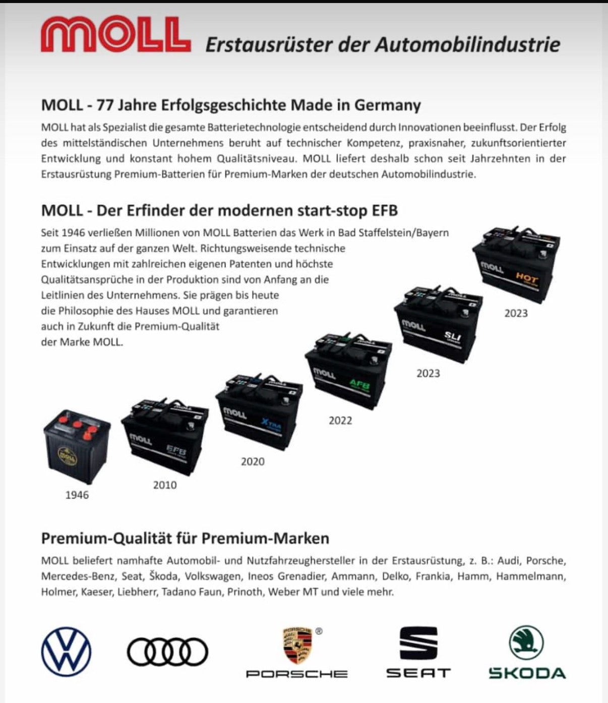 Moll Batterie XTRA Charge 84052 52Ah / 470A