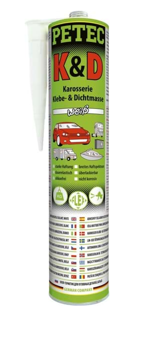 K & D Karosserie Klebe- und Dichtmasse, weiß