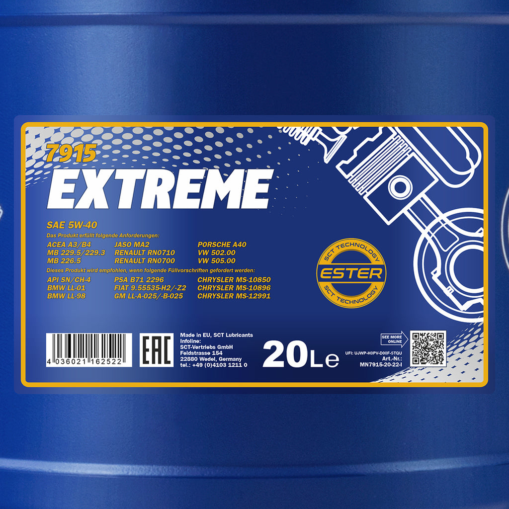 زيت محرك MN Extreme 5W-40 سعة 20 لترًا 