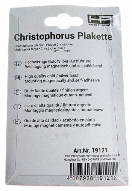 HP-Autozubehör St. Christophorus-Plakette 43mm selbstklebend - schwere Ausführung