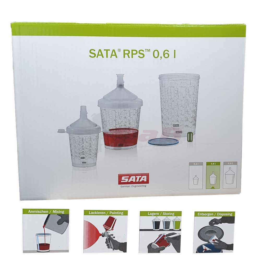 SATA RPS Becher System 0,6 Liter - 60 Becher & Deckel