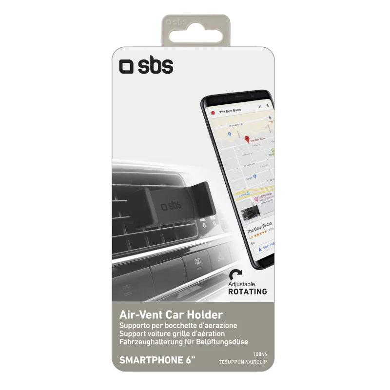 حامل هاتف محمول للسيارة من SBS-MOBILE 10846، أسود، يصل إلى 6 بوصات