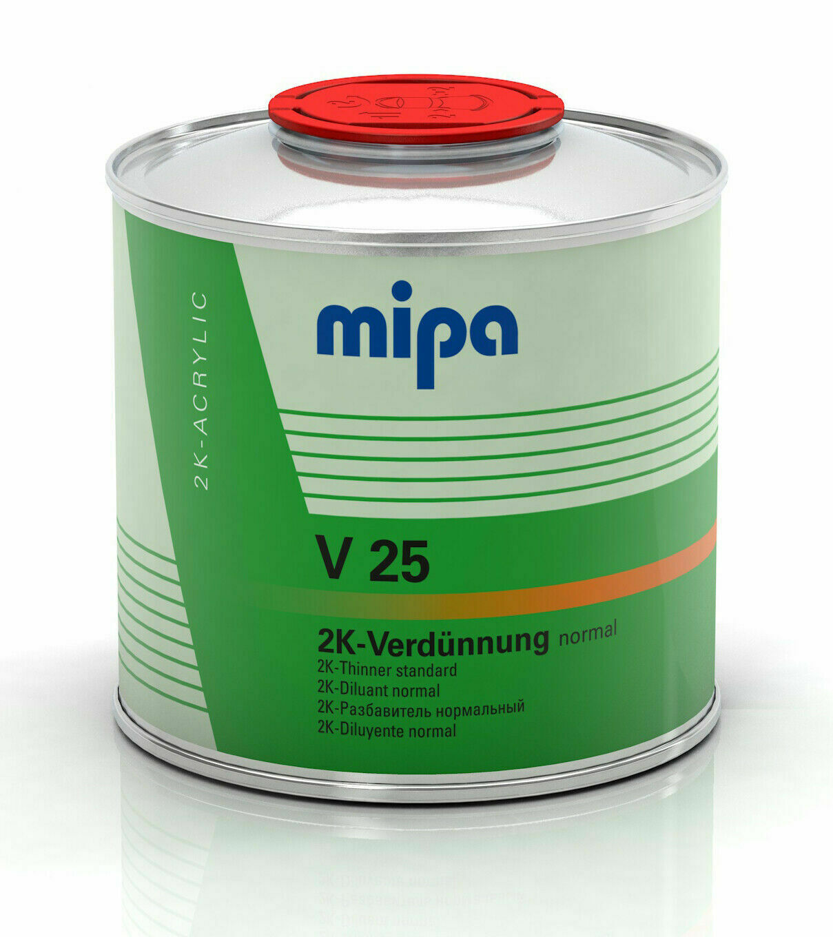 مخفف طلاء MIPA V 25 العادي، مخفف طلاء أكريليك ثنائي المكونات 500 مل